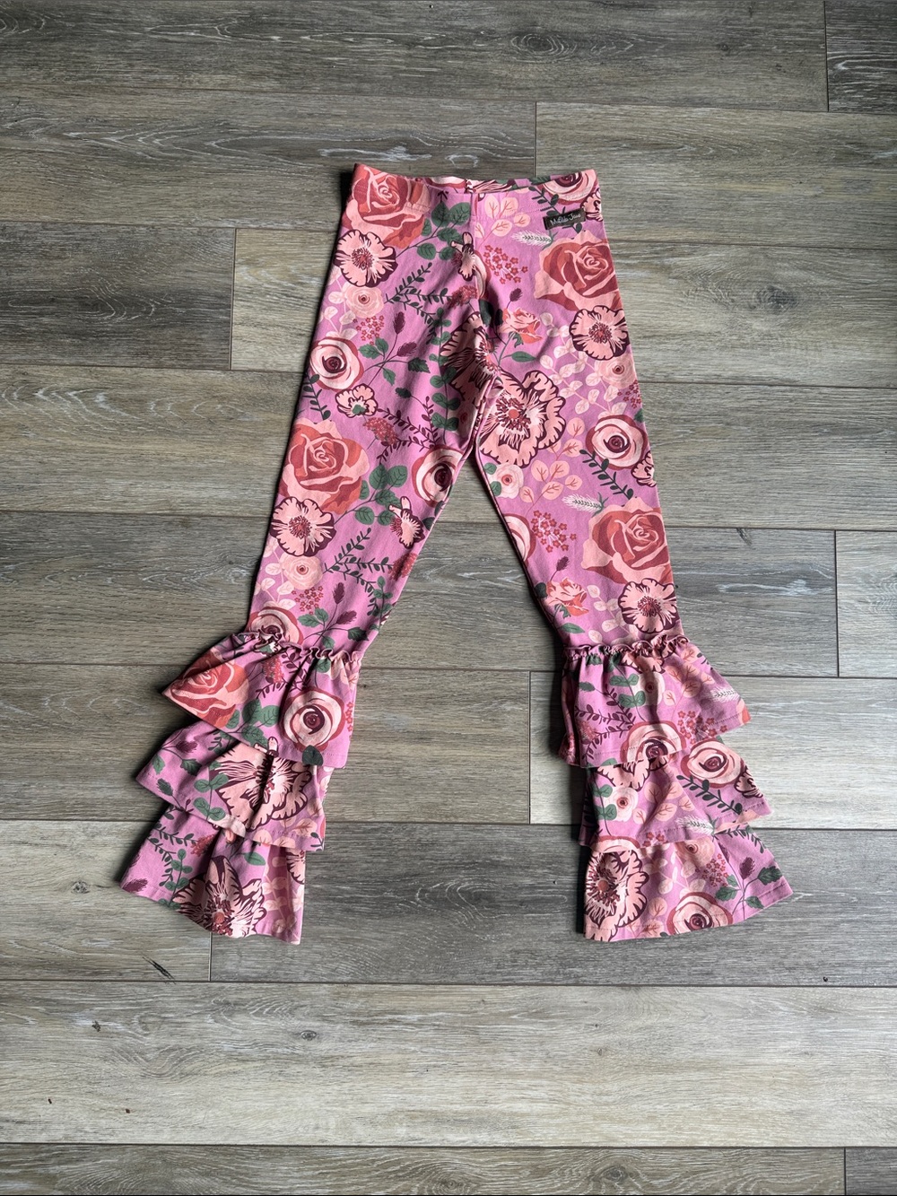 Matilda Jane Pink Rose Tiered Ruffle Leggings